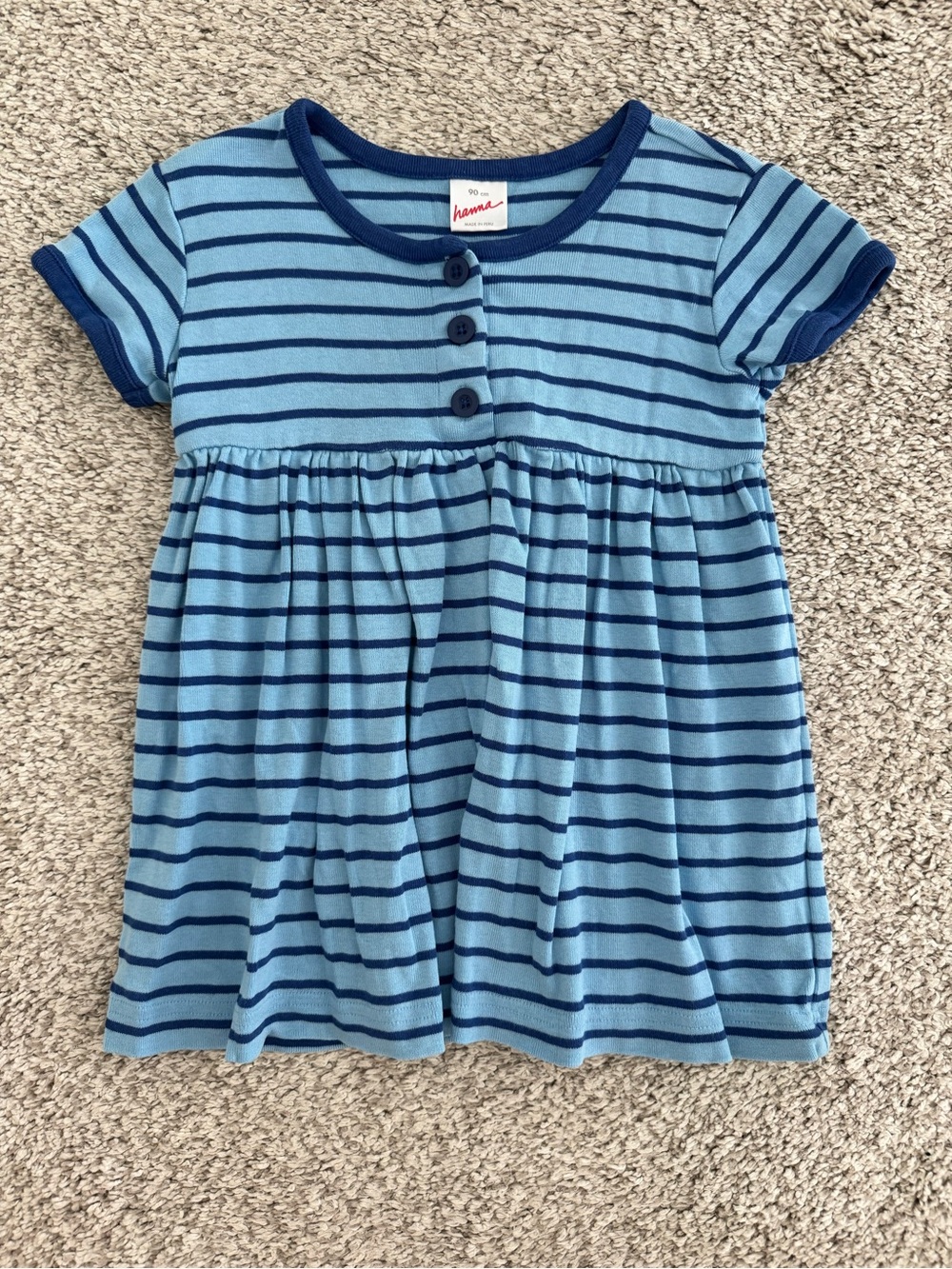 Hanna Andersson Blue and Navy Striped Short Sleeve Tunic